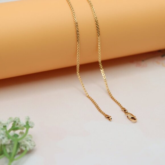 "Classic Curb Chain Rose Gold Necklace Everyday Elegance, XPNL0141 - Picture 9 of 11